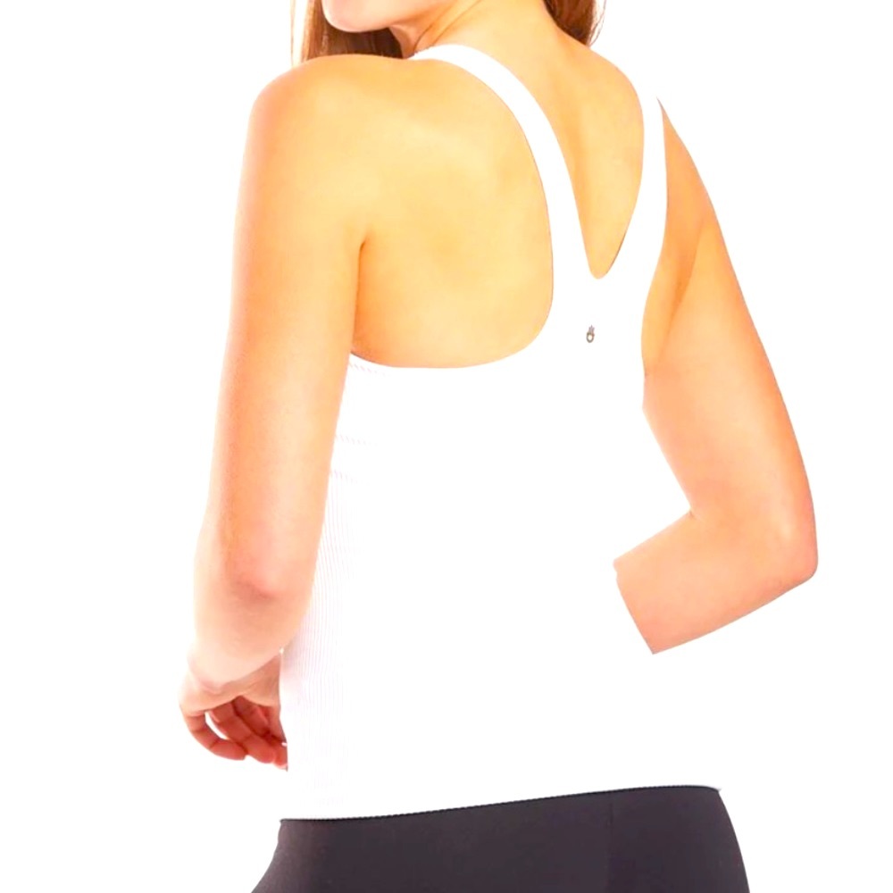 Spiritual Gangster White Ribbed Amor Tank Top-XS/S